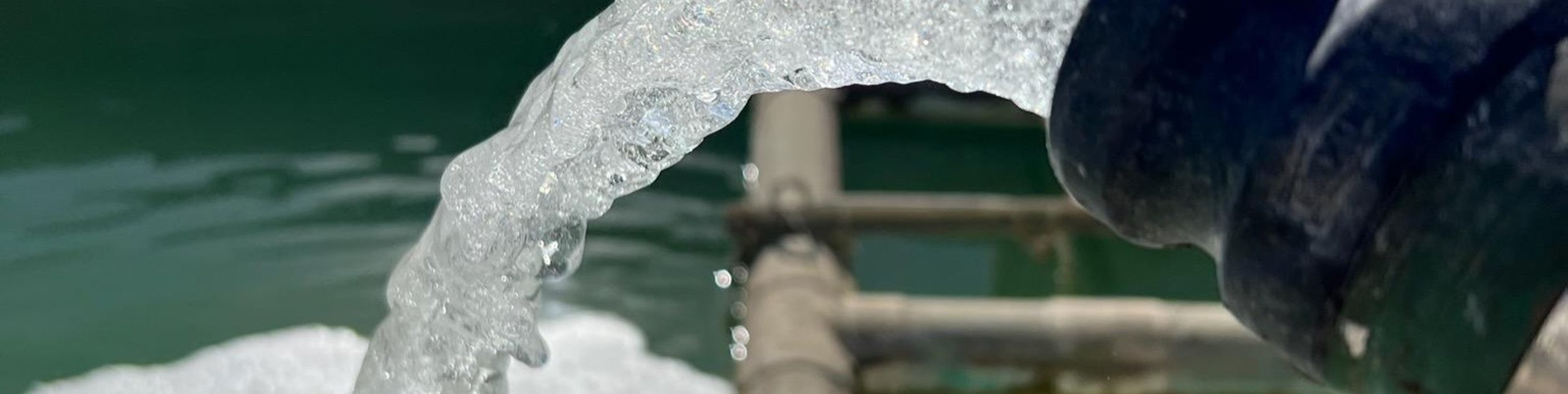 Clean water discharging from a Hydro Innovations treatment system