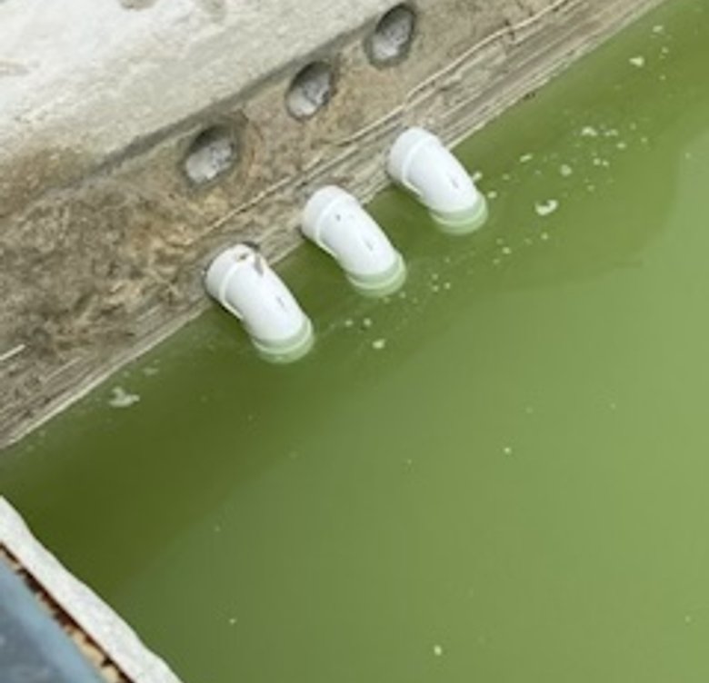 Discharge piping from a Hydro Innovations water treatment installation